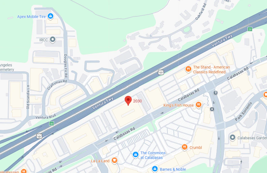 Mapa de la ubicación de la oficina de Calabasas